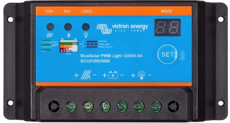 Victron Energy BlueSolar PWM-Light Charge Controller 12/24V-5A