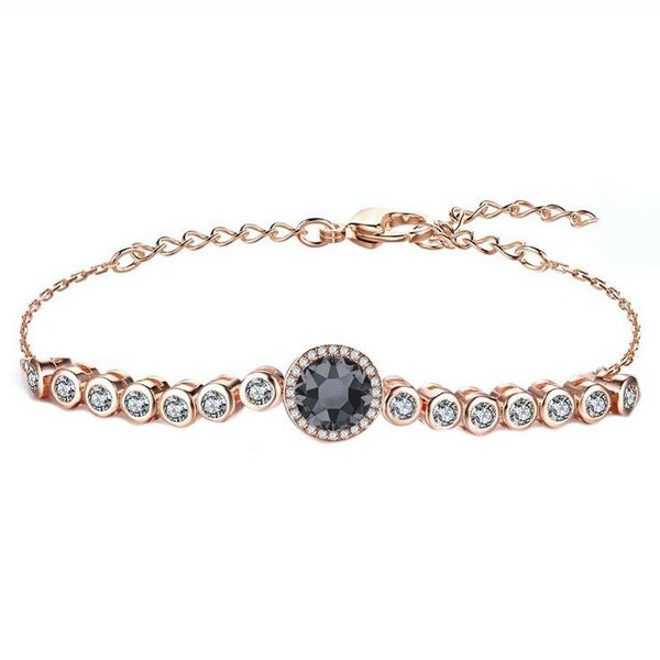 Civetta Spark Emma Bracelet - Swarovski Silver Night Crystal Rosegold