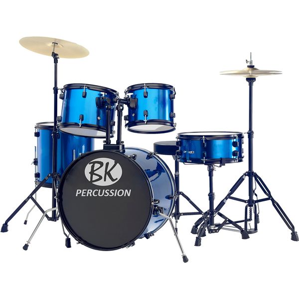 BK Percussion 5pc Drumset With Hardware &amp; Cymbals - Blue