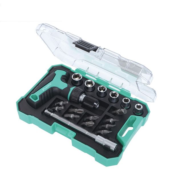 PRK SD-2320M 18-in-1 Mini T-Handle Ratchet Set with Bits &amp; Sockets