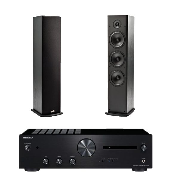 Onkyo A9110 Stereo Amplifier &amp; Polk T50 Floorstanding Speakers