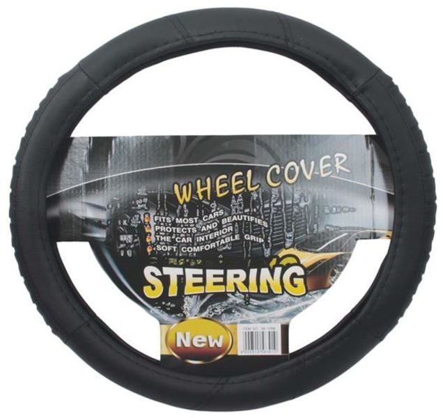 380mm Steering Wheel Cover - Black Scale Design