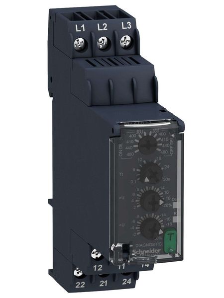 Schnieder, Phase Monitoring Relay, DPDT, 8 A, DIN Rail, Screw, 250 VAC
