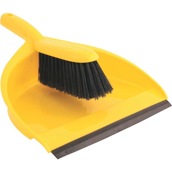 Cotswold Plastic Dustpan Softbrush Set Yellow