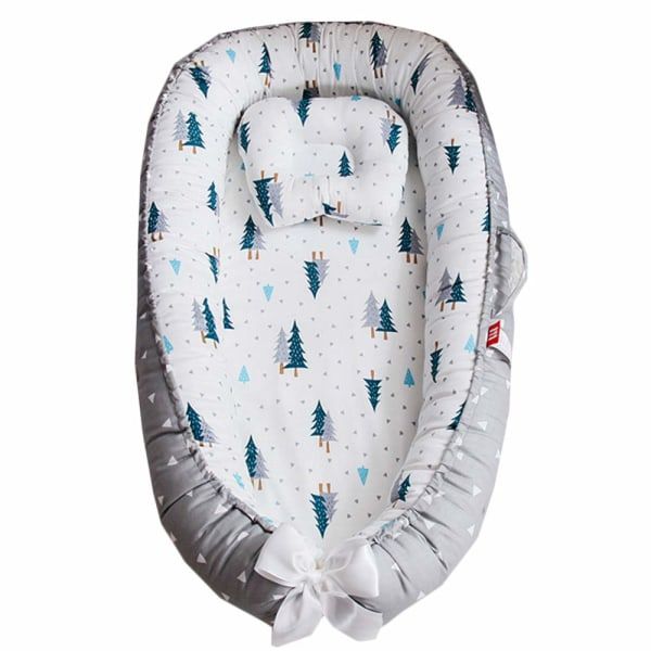 Optic baby bassinet bed baby lounger crib forest-grey
