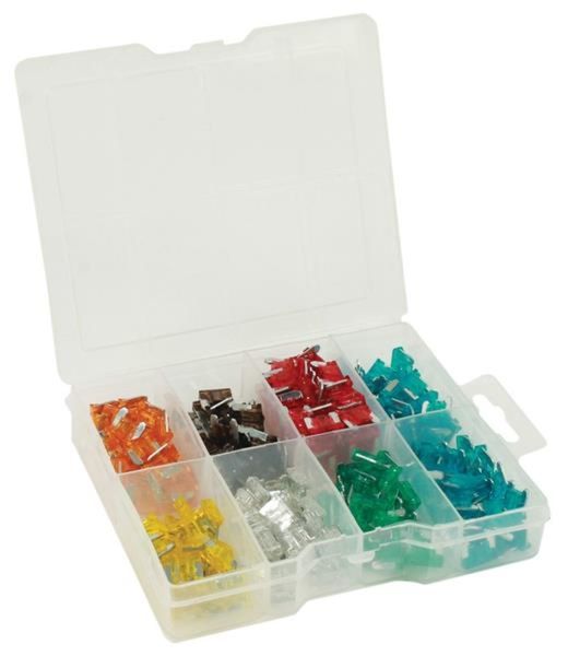 200 Piece Assorted Mini Blade Fuse Set - 2 to 30 Amp Fuses