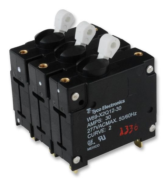 TE Connectivity, Circuit Breaker, Hydromagnetic, 3P, 277V, 30A
