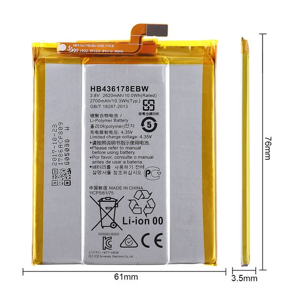 ZF Replacement Battery for Huawei MATE-S HB436178EBW