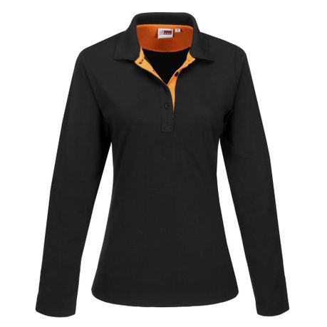 Ladies Long Sleeve Solo Golf Shirt Orange XS Daily Sale Shop