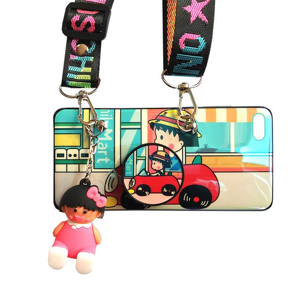 DHAO-Chibi Maruko-chan Silicone Cellphone Case With Lanyard - iPhone 6
