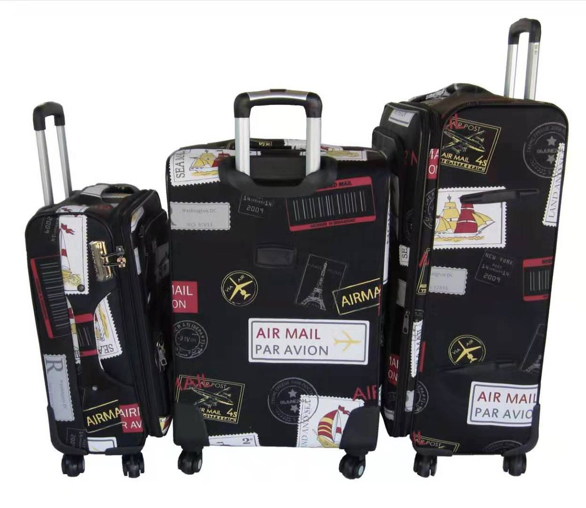 Piece Graphic Art PU Leather Travel Luggage Bag Set Shop Today