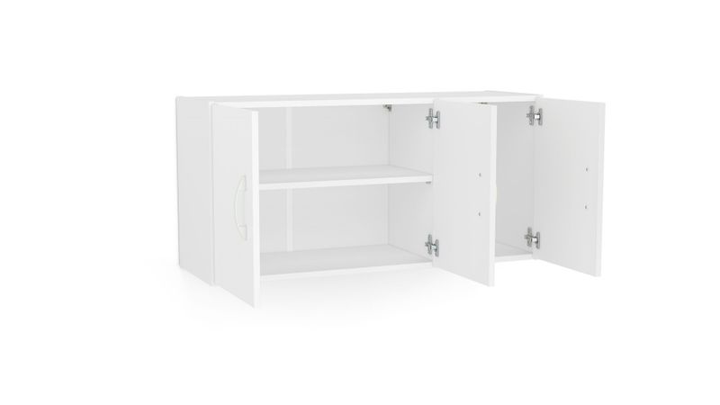 3 Door White Wall Unit