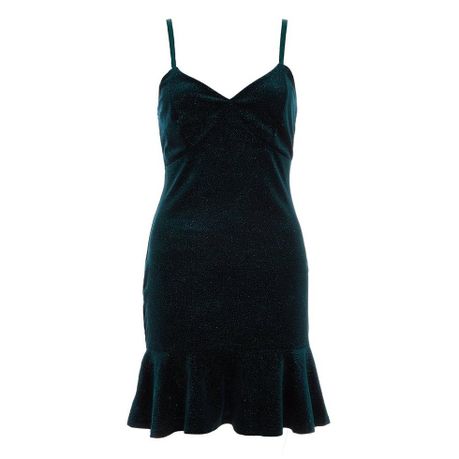 quiz green velvet dress