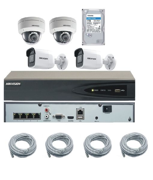 Hikvision 4Ch Plug &amp; Play Ip Kit With 2Mp Ip Bul image