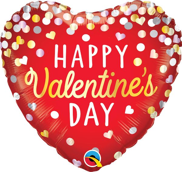 Qualatex 18 Inch Foil Valentines Confetti Red