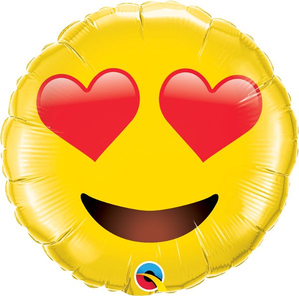 Qualatex 28 Inch Smiley Face With Heart Eyes