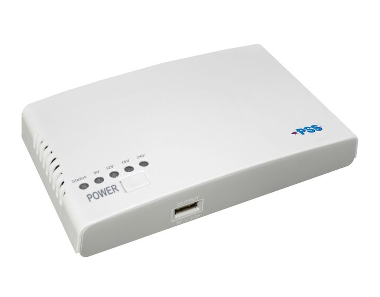 PSS DC-MN4 mini UPS 9-12-15-24VDC output. 8800mA (3200mWh)