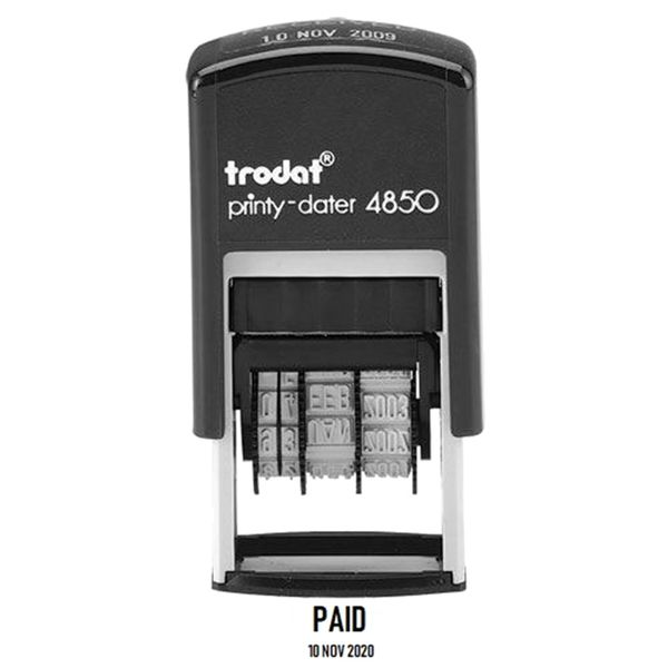 Trodat 4850 Original Printy Stamp - Paid Black