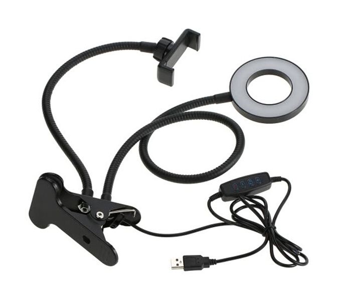 Selfie Ring Light - LED Light Ring with Cell Phone Stand and Desk Clip 9cm