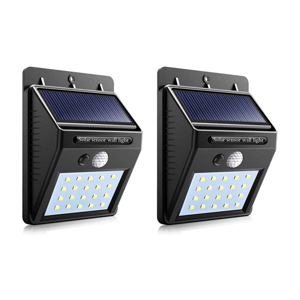 Set of 2 PIP Motion + CDS Night Sensor Solar LED Wall Light