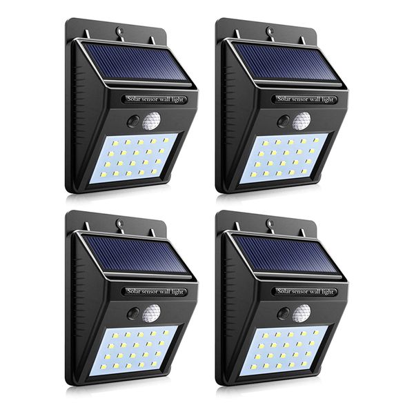 LMA - Set of 4 Solar Induction Lamp with Motion Sensor Wall Light