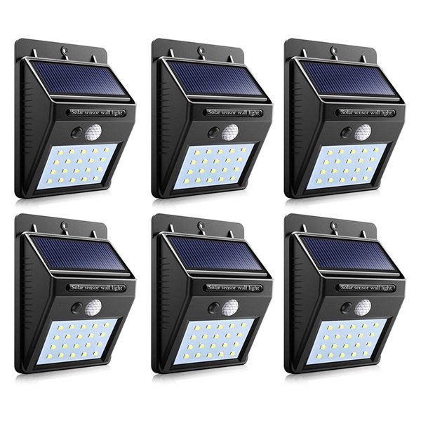 LMA - Set of 6 Solar Induction Lamp with Motion Sensor Wall Light