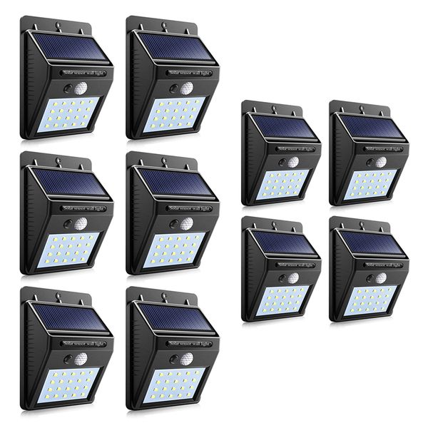 LMA - Set of 10 Solar Induction Lamp With Motion Sensor Wall Light