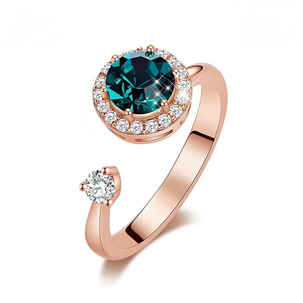 CDE Rotating Birthstone Ring with Swarovski Crystals - May