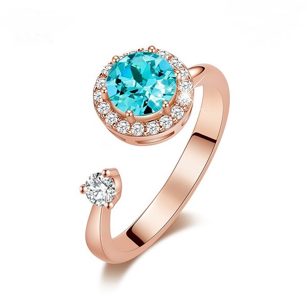 CDE Rotating Birthstone Ring with Swarovski® Crystals - March