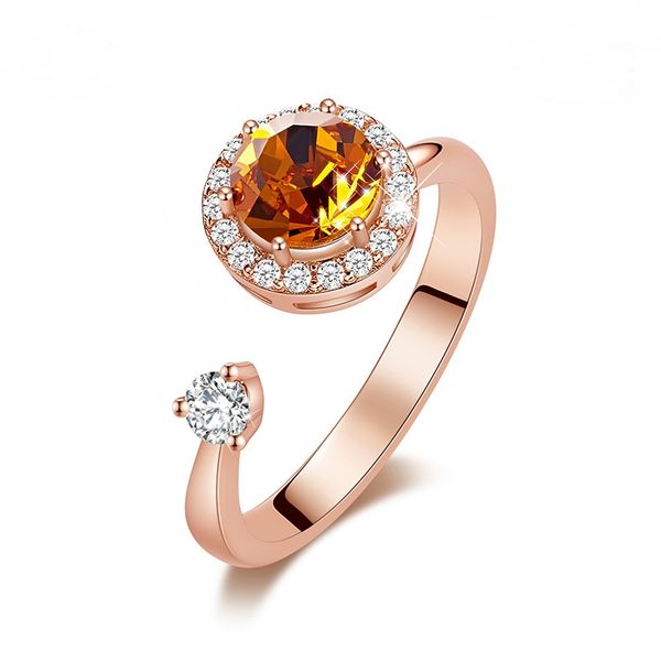 CDE Rotating Birthstone Ring with Swarovski Crystals - November