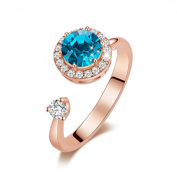 CDE Rotating Birthstone Ring with Swarovski Crystals - December