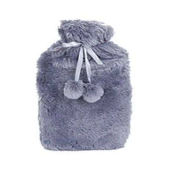 Hot Water Bottle with luxurious soft cover - Grey