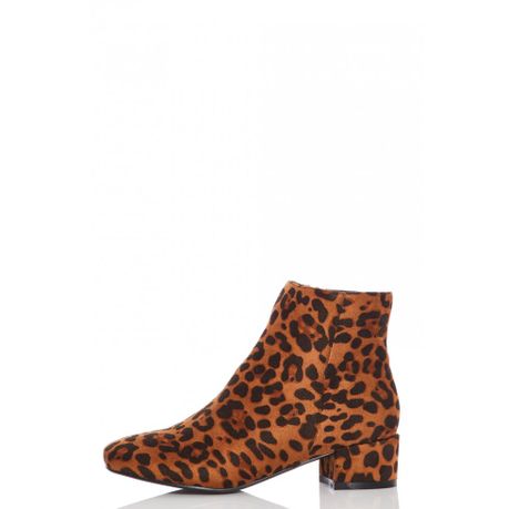 quiz leopard print boots