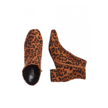 quiz leopard print boots