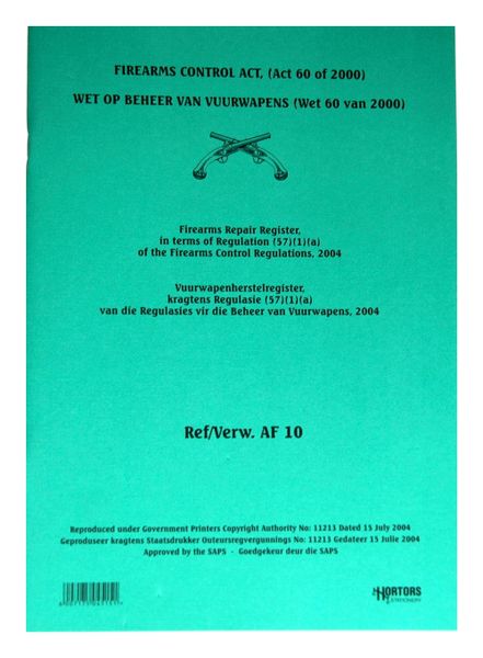 Hortors Firearm Repair Register