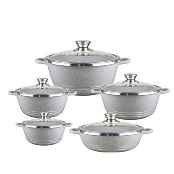 10PCS cookware set - Grey