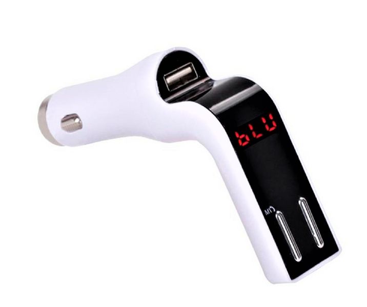 Bluetooth FM Transmitter Car Kit with remote - White/Black
