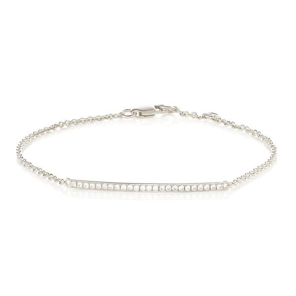 Civetta Spark Cubic Bar Bracelet with AAA Cubic Zirconia-Rhodium