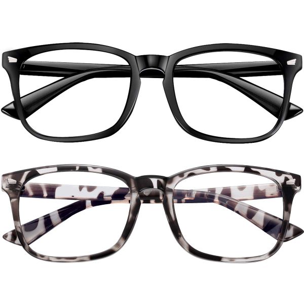 Sophie Moda - Fashion Computer Glasses Anti Blue Light: Black/Leopard (2Pack)