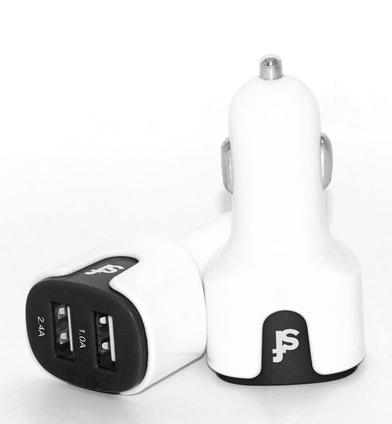 Superfly 3.4A Dual Type C Car Charger - White