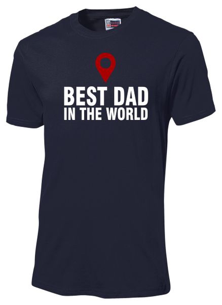 Best Dad In The World Navy T-Shirt image