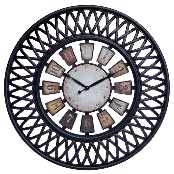 Antique Wall Clock, Large Round Wooden Wall Clock 308TM