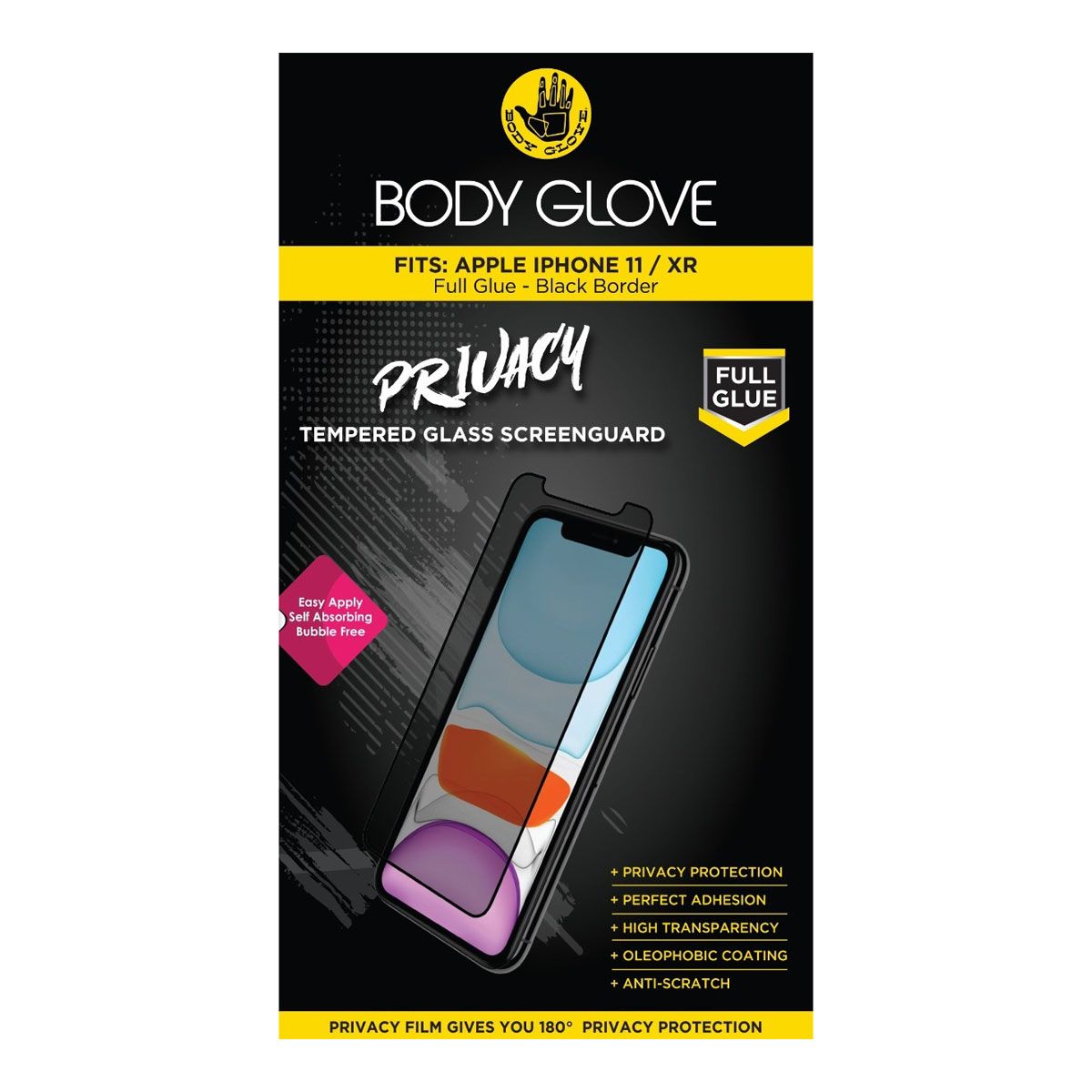 Body Glove Apple iPhone 11/XR Privacy Screenguard Black Buy Online