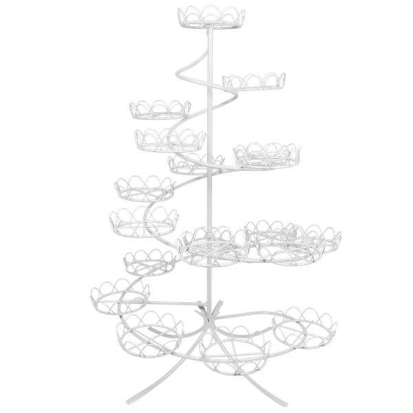 White Coated Wire Cupcake Stand (Holds 19)