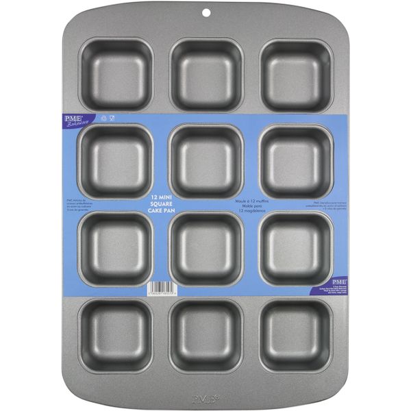 PME - Mini Square Cake Pan, Non-stick (12 cups)