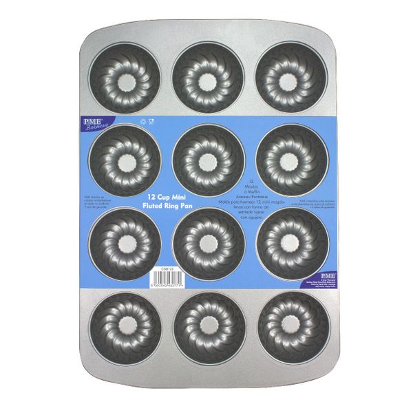 PME - Mini Fluted Ring Cake Pan, Non-stick (12 cups)