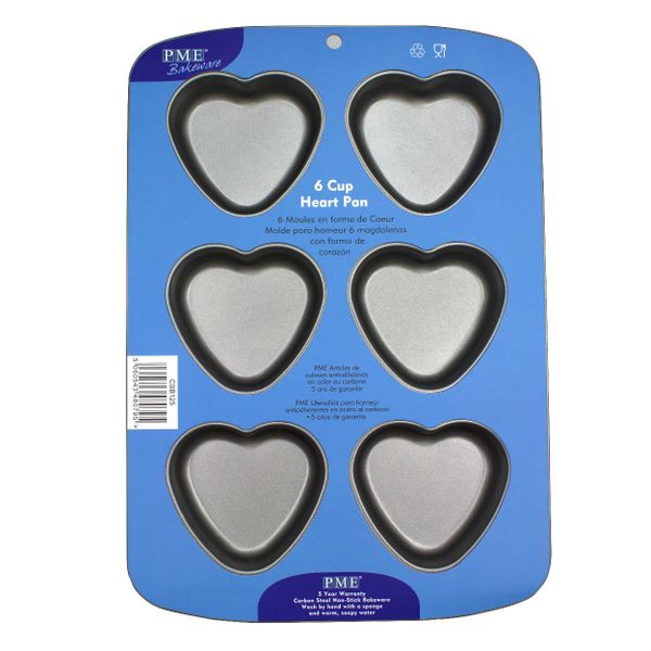 PME - Mini Heart Cake Pan, Non-stick (6 cups)