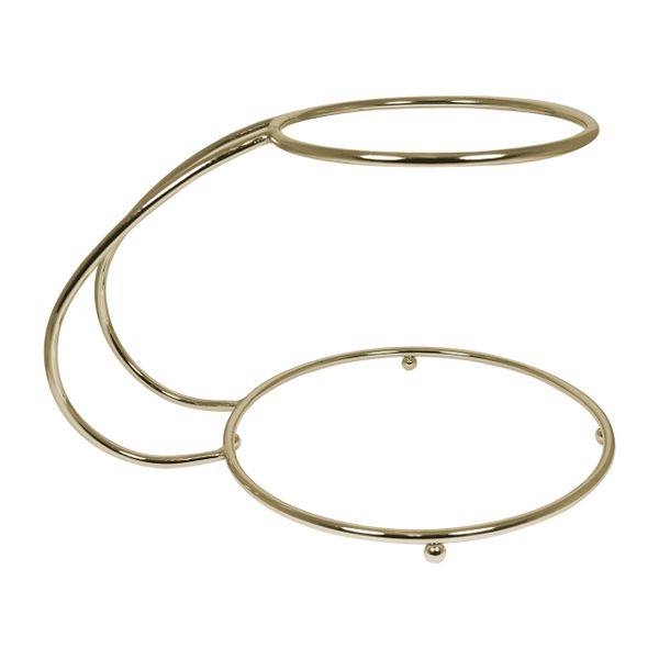 C Shape Gold Finish 2 Tier Cake Stand