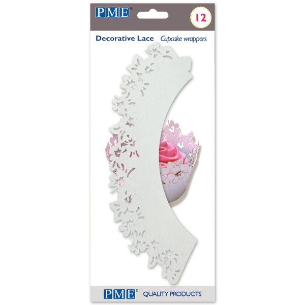 White Flowers Cupcake Wrapper Pack of 12