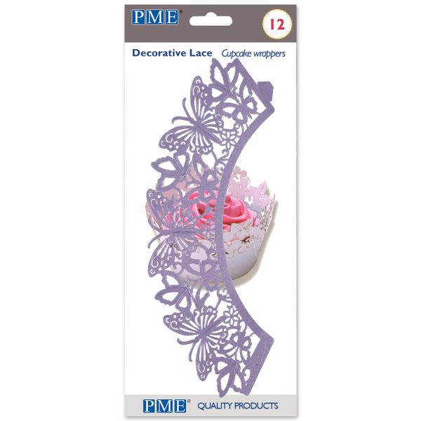 Butterfly Mauve cupcake Wrappers Pack of 12